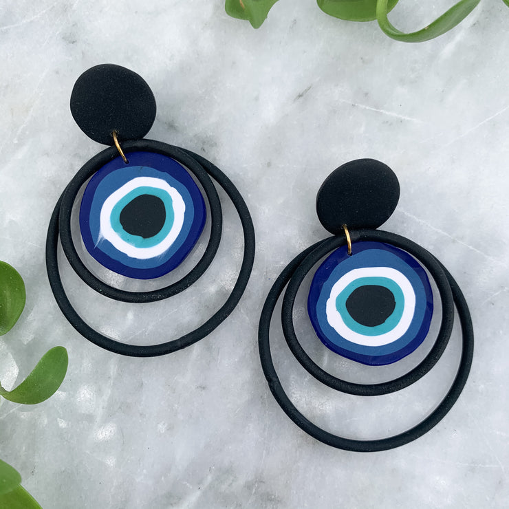 Evil Eye Hoops